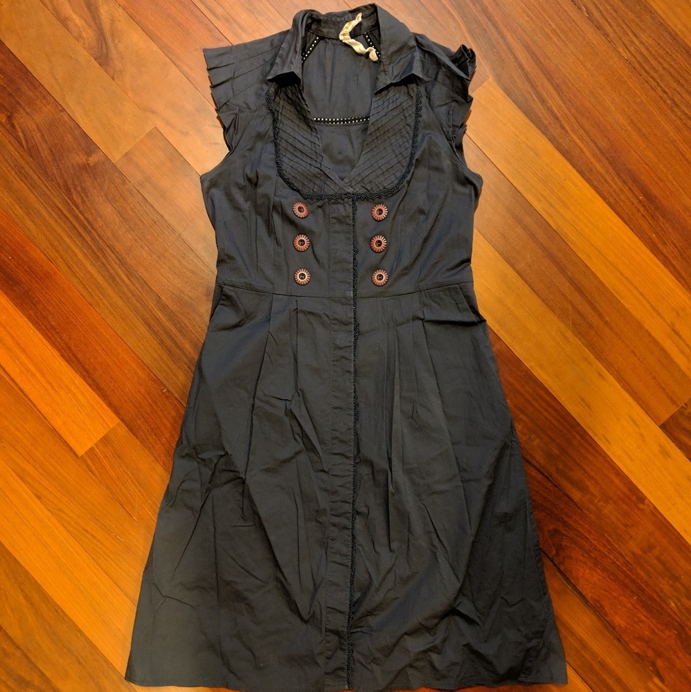 Gray pleated dress by Maeve